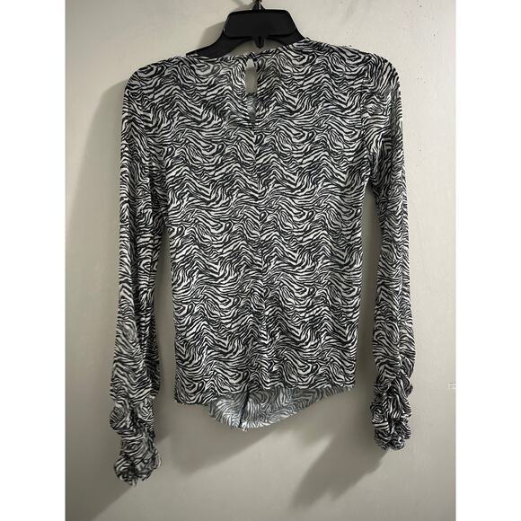 One Teaspoon Ruffle Party Long sleeve Top -‎ Interference size Med New - Picture 7 of 8